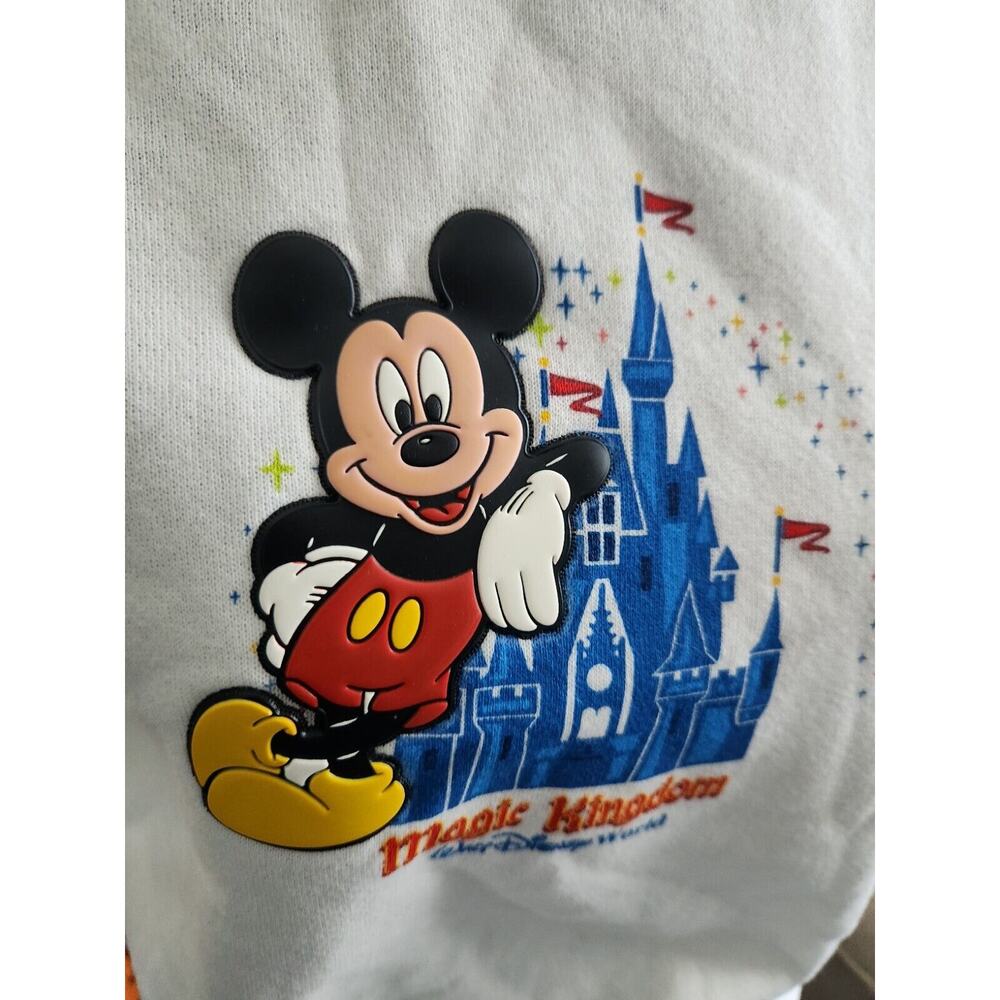 Vintage Walt Disney World  kids white sleeveless crewneck sweatshirt w/ MIckey L - Picture 2 of 5